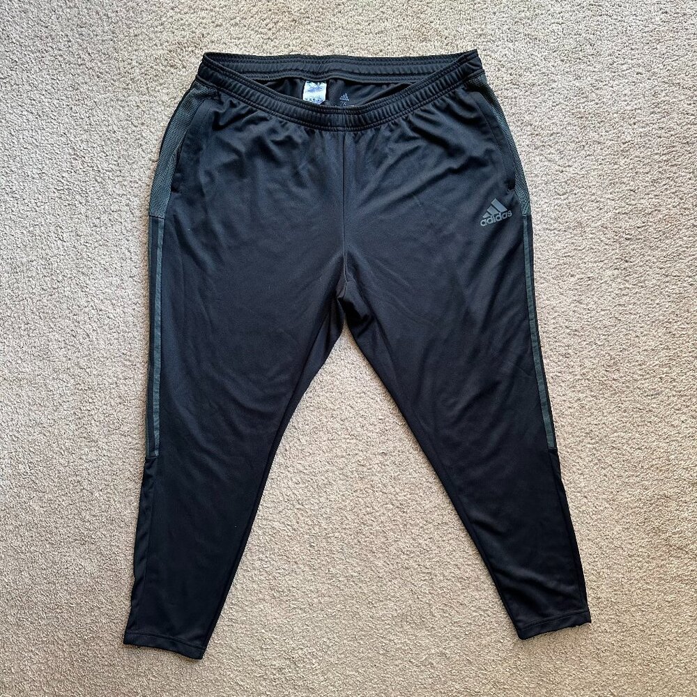 Adidas Joggers Womens 2X (38x28) Sweatpants Prime Green Zip Ankle Fleece